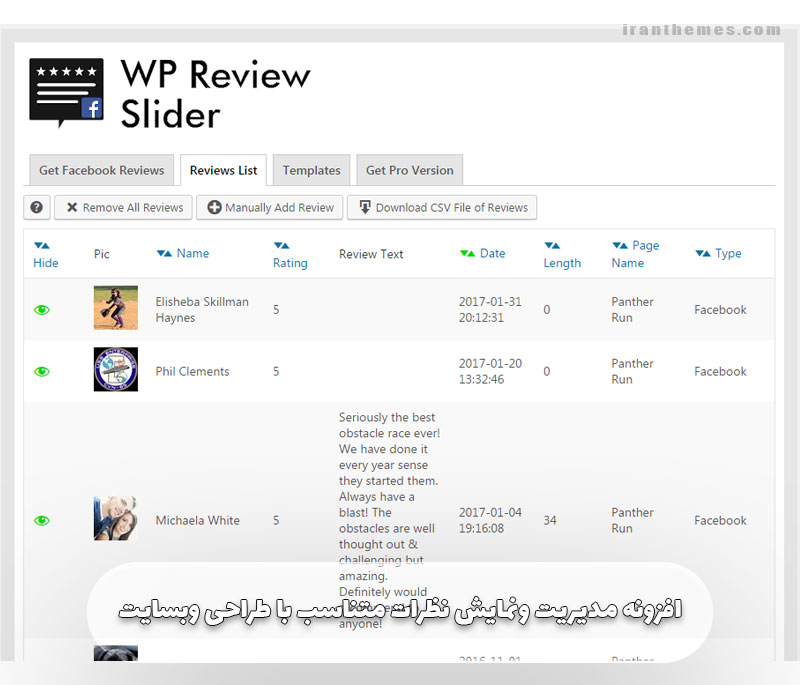افزونه WP Review Slider Pro